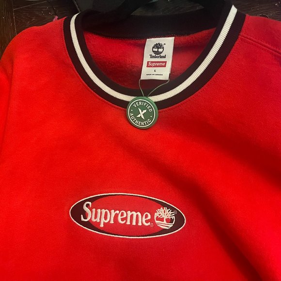 Supreme Timberland Crewneck (SS21) Red - Picture 2 of 2